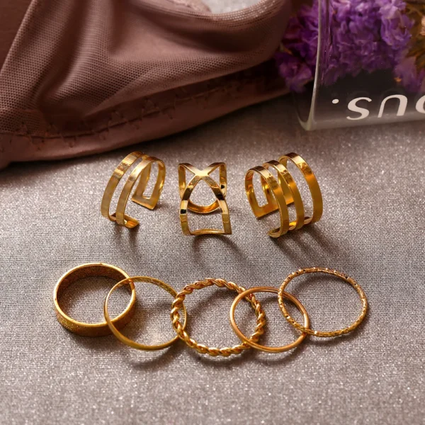 The Tide Cool Ring Set Female Korean Ring Ring Net Red Jewelry Not Fade Color Ring Cold Wind Hip Hop Index Finger Ring - Image 5