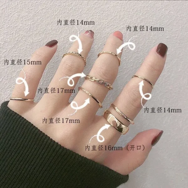 The Tide Cool Ring Set Female Korean Ring Ring Net Red Jewelry Not Fade Color Ring Cold Wind Hip Hop Index Finger Ring - Image 2