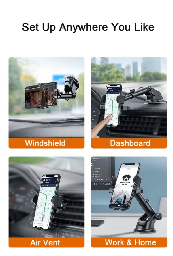 Sucker Car Phone Holder Mount Stand GPS Telefon Mobile Cell Support For iPhone 14 Promax Xiaomi Huawei Samsung Phone Accessories - Image 5