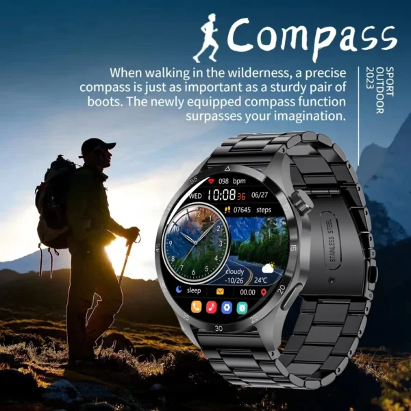 2024 For Android GT4 Pro GPS NFC Smart Watch Men 360*360 AMOLED Screen Heart rate Bluetooth Call IP68 Waterproof Man Smartwatch - Image 4