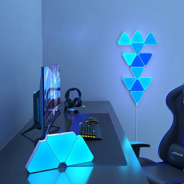 LED Triangular Quantum Lamp RGB Wall Lamp Smart Pickup Rhythm Background Light For Bedroom Bedside Night Light Office Decoration - Image 4