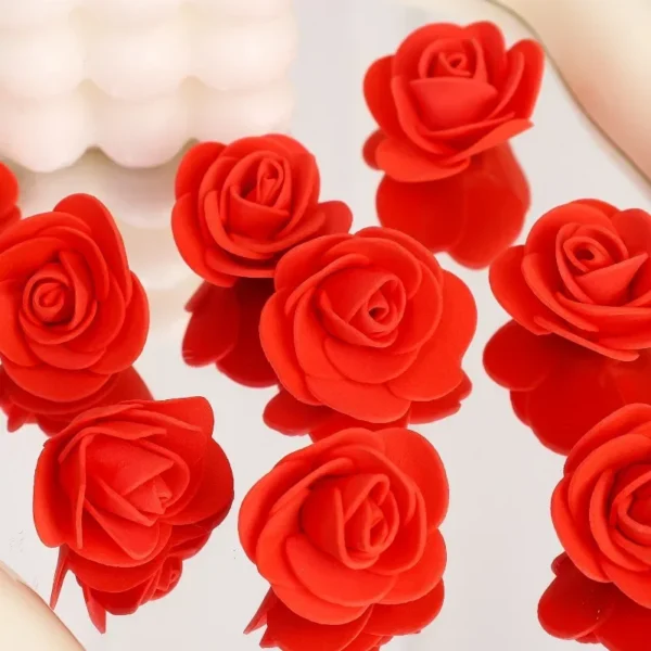 100PCS Artificial Rose Flower Heads, Real Looking Foam Roses for DIY Wedding Baby Shower Centerpieces Party Home Decorations - Image 2