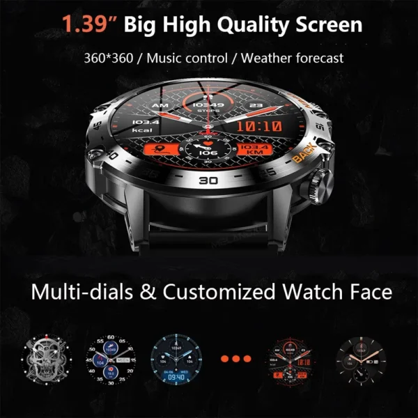 MEVADEN Steel 1.39 Bluetooth Call Smart Watch Men Sports Fitness Tracker Watches IP67 Waterproof Smartwatch for Android IOS MD52 - Image 2