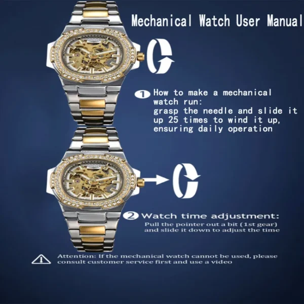 LONGLUX automatic man watch luxury stainless steel wholesale mechanical wristwatches skeleton waterproof diamond watch man watch - Image 6