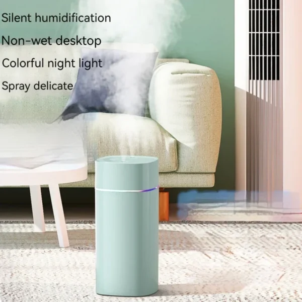 Xiaomi USB Air Humidifier 600ml With Dual Spout Essential Oil Diffuser Cool Mist Maker Silent Night Light For Home Car Office - Image 5