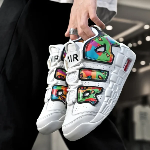 Men Women High top Basketball Shoes Air Cushion Basketball Sneakers Walking Shoes Vulcanized Shoes Outdoor Couples Trainers