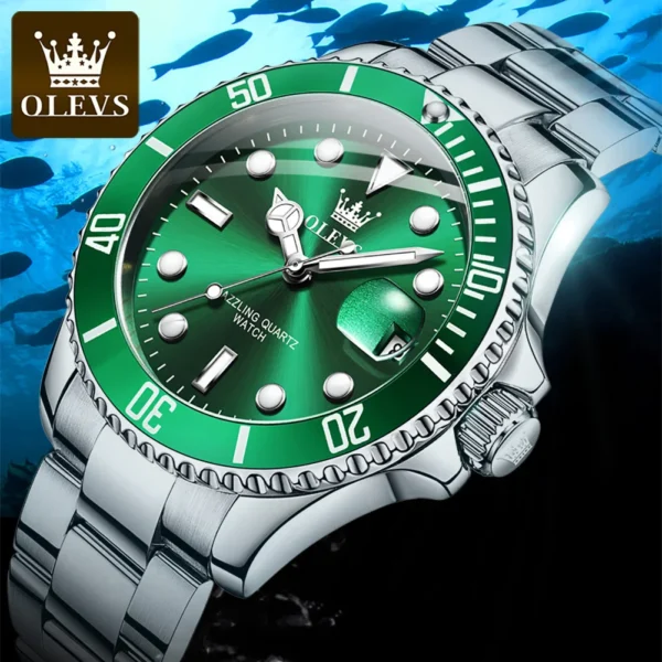 OLEVS Watches for Men with Date Luxury Big Face Waterproof Mens Wristwatch Analog Dress Two Tone Stainless Steel Man Watch