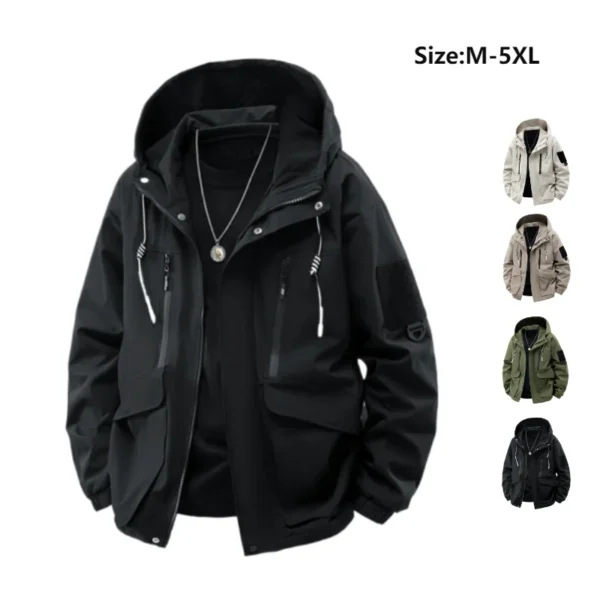 TAFN 2025 leisure Outdoors Spring Autumn NEW Popular Fashion Adult Coat Versatile Windproof Solid Color Pockets Style Men Jacket