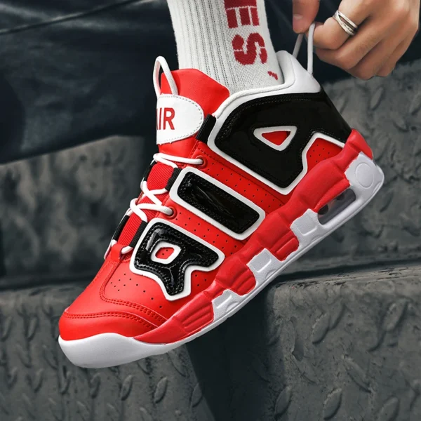 Men Women High top Basketball Shoes Air Cushion Basketball Sneakers Walking Shoes Vulcanized Shoes Outdoor Couples Trainers - Image 6