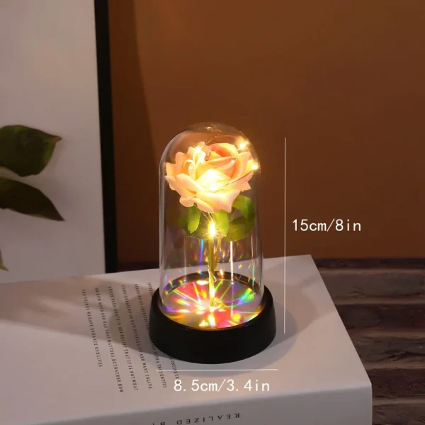 Wedding Birthday Valentine Day Gift Eternal Rose Flower Colorful Luminous Ornament For Women Mom Girlfriend Wife Home Decoration - Image 2