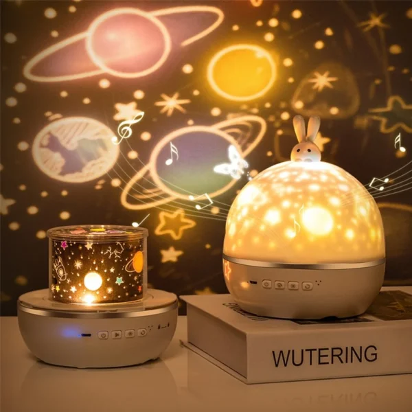 OuuZuu LED Star Galaxy Projector Starry Sky Night Light Built-in Bluetooth-Speaker For Home Bedroom Decoration Kids Daygift